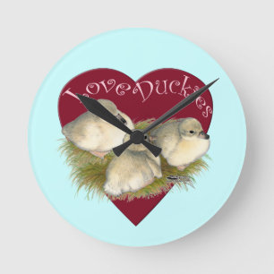 Reloj Redondo Mediano Patitos adorables