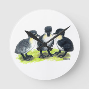 Reloj Redondo Mediano Patitos Azules Suecos