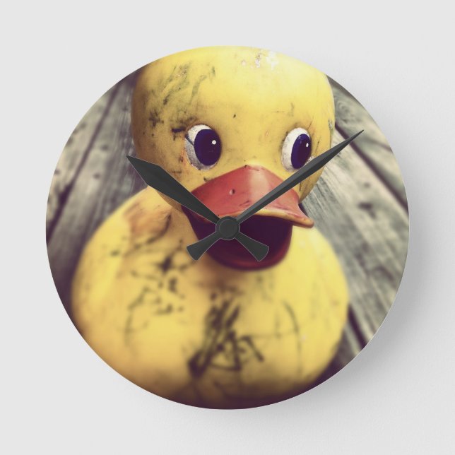 Reloj Redondo Mediano Pato de goma (Anverso)