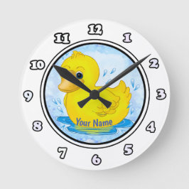 Reloj Redondo Mediano Pato de goma amarillo