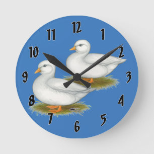 Reloj Redondo Mediano Patos: Llamadas blancas