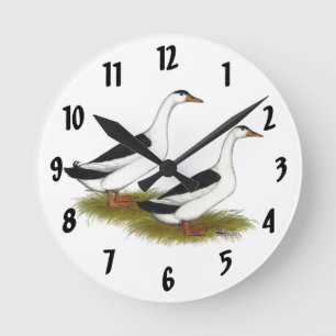 Reloj Redondo Mediano Patos: Urracas Negras