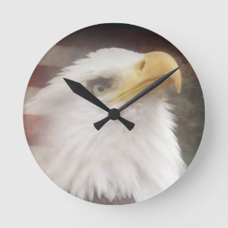 Reloj Redondo Mediano Patriotic Eagle Wall Clock – American Decor