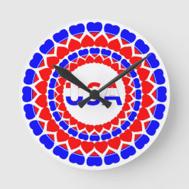 Reloj Redondo Mediano Patriótico Cute de Estados Unidos