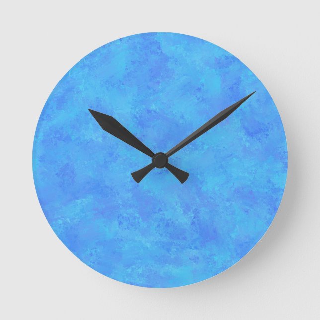 Reloj Redondo Mediano Patrón abstracto azul (Anverso)