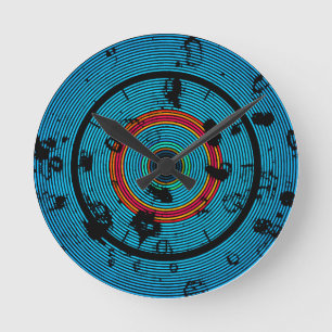Reloj Redondo Mediano Patrón abstracto azul circular