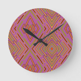 Reloj Redondo Mediano Patrón abstracto de circuitos futuristas