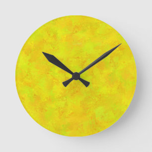 Reloj Redondo Mediano Patrón abstracto de naranja verde amarillo