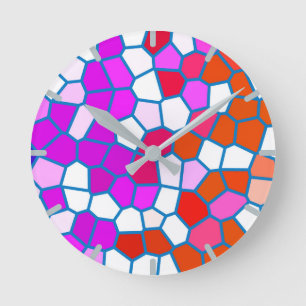 Reloj Redondo Mediano Patrón alegre multicolor