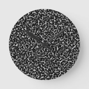 Reloj Redondo Mediano Patrón amarillo blanco negro de Camo digital