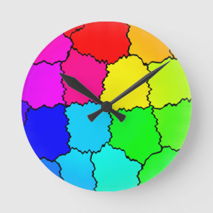 Reloj Redondo Mediano Patrón arcoiris de Guay