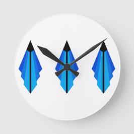 Reloj Redondo Mediano Patrón art decó 3 en azul