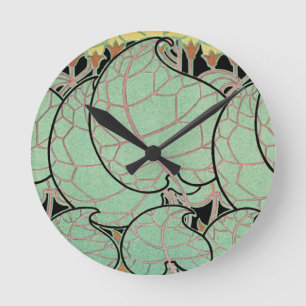 Reloj Redondo Mediano Patrón Art Nouveau #10