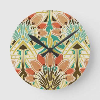 Reloj Redondo Mediano Patrón Art Nouveau #11
