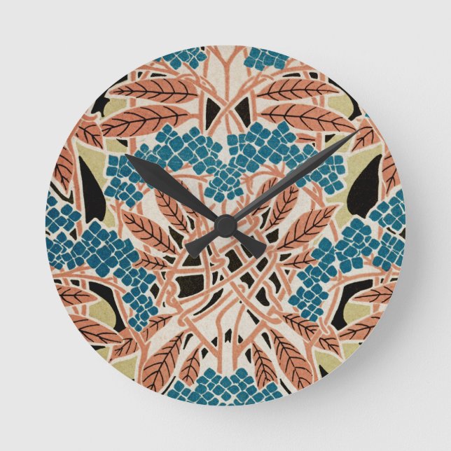 Reloj Redondo Mediano Patrón Art Nouveau #12 (Anverso)