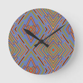 Reloj Redondo Mediano Patrón azul abstracto de circuitos futuristas