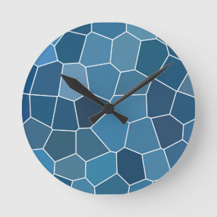 Reloj Redondo Mediano Patrón azul elegante moderno