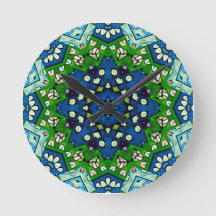Patrón azul verde retro mosaico de Mandala