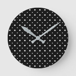 Reloj Redondo Mediano Patrón blanco y negro de bonito, simple