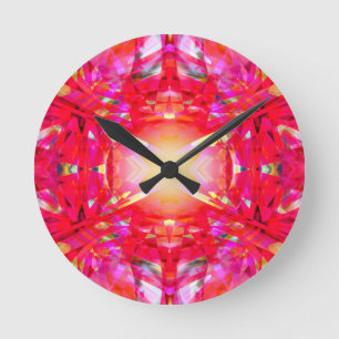 Reloj Redondo Mediano Patrón caleidoscopio colorido