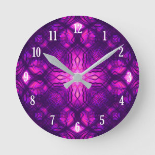 Reloj Redondo Mediano Patrón cruzado de Kaleidoscope