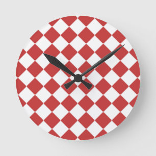 Reloj Redondo Mediano Patrón cuadrado de mosaicos de mosaico de verifica
