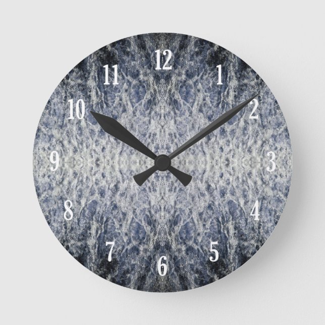 Reloj Redondo Mediano Patrón de agua marina (Anverso)