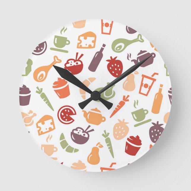 Reloj Redondo Mediano Patrón de alimentos (Anverso)