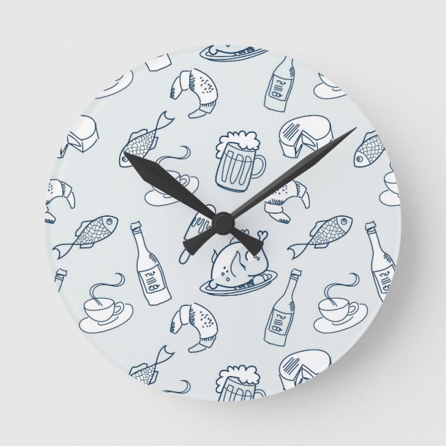 Reloj Redondo Mediano Patrón de alimentos (Anverso)