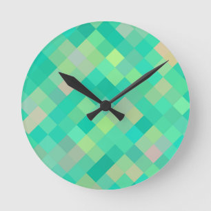 Reloj Redondo Mediano Patrón de arte de píxeles