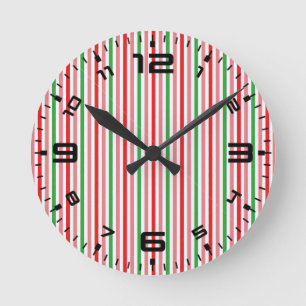 Reloj Redondo Mediano Patrón de bandas de verano de la sandía-56206