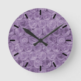 Reloj Redondo Mediano patrón de burbujas de plástico morado