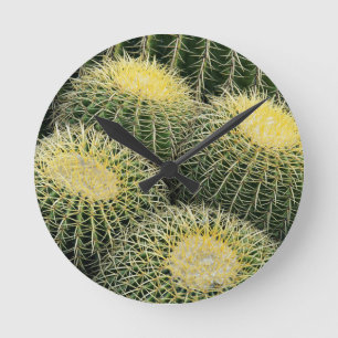 Reloj Redondo Mediano Patrón de cactus