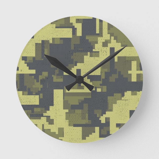 Reloj Redondo Mediano Patrón de camuflaje militar (Anverso)