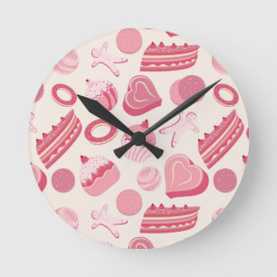 Reloj Redondo Mediano Patrón de chocolate y pasteles 2