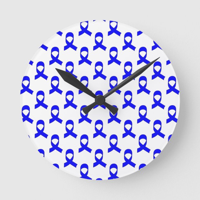 Reloj Redondo Mediano Patrón de cinta azul (Anverso)