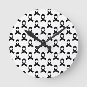 Reloj Redondo Mediano Patrón de cinta negra