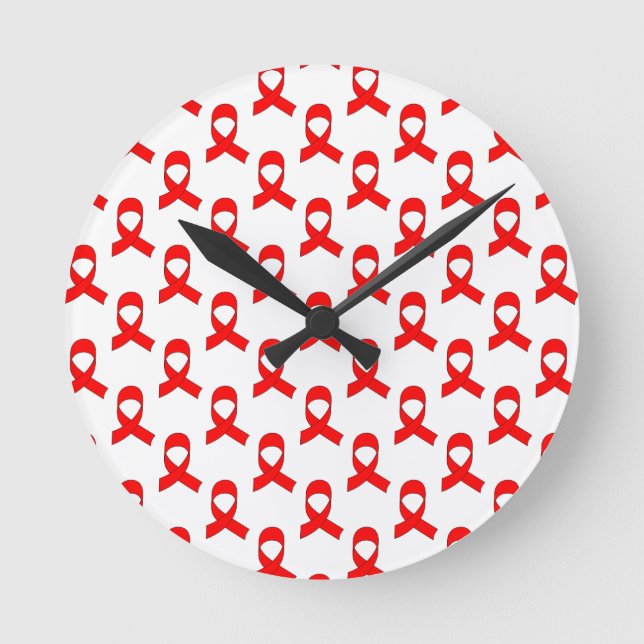 Reloj Redondo Mediano Patrón de cinta roja (Anverso)