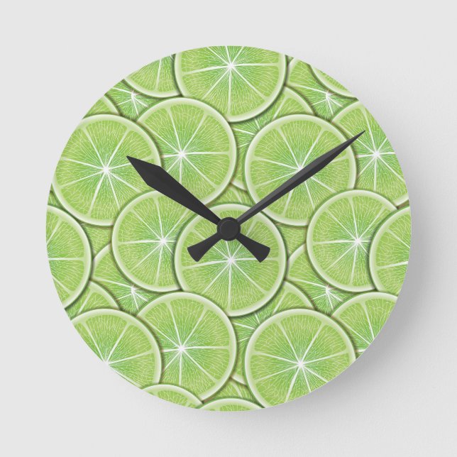 Reloj Redondo Mediano Patrón de cítricos (Anverso)