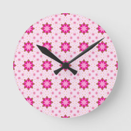Reloj Redondo Mediano patrón de confeti de flor de pétalo