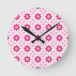 Reloj Redondo Mediano patrón de confeti de flor de pétalo
