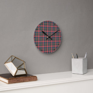 Reloj Redondo Mediano Patrón de Cuadro Clásico
