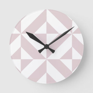 Reloj Redondo Mediano Patrón de cubo de cubo geométrico púrpura Lilac