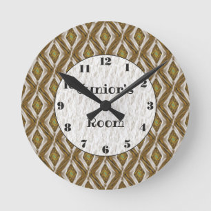 Reloj Redondo Mediano Patrón de diamante de piel de serpiente