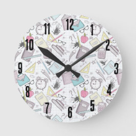 Reloj Redondo Mediano Patrón de escuela de moda de moda
