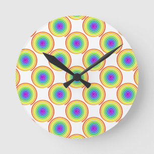 Reloj Redondo Mediano Patrón de espiral arcoiris