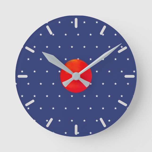 Reloj Redondo Mediano Patrón de estrella moderno (Anverso)