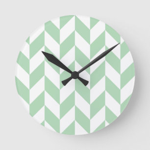 Reloj Redondo Mediano Patrón de faldón verde de impresión