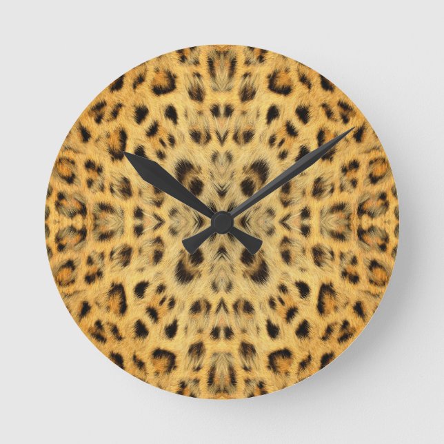 Reloj Redondo Mediano Patrón de harina animal de Kaleidoscope (Anverso)