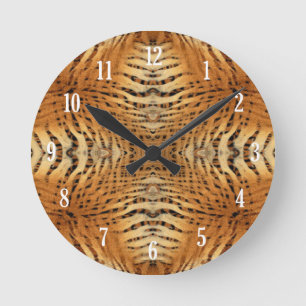 Reloj Redondo Mediano Patrón de harina de tigre Kaleidoscope